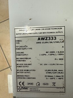 Záložní zdroj pro EZS Pulsar AWZ 333 13,8V/3A - 4