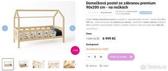 Domečková postel se zábranou ELIS DESIGN - 4