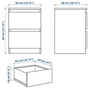 2x skříňka IKEA Malm černohnědá - 4
