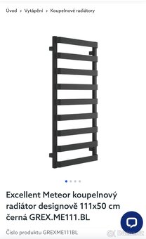 Koupelnový radiátor Meteor / Nový zabalený 111x50 cm - 4
