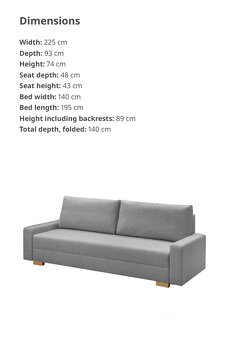 IKEA 3-Seater Sofa Bed [GRÄLVIKEN] - 4