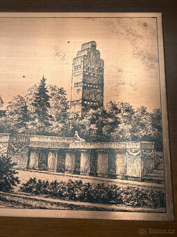 Měděný obraz na dřevěném plátně 42x30 cm, Darmstadt - 4