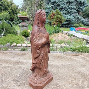 Socha Panny Marie dřevo výška 30,5cm - 4