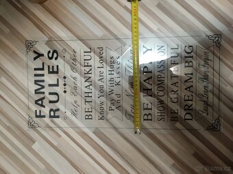 Skleněná dekorace Family Rules - 4