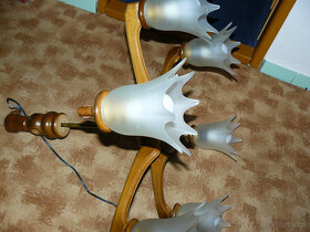 Lustr retro dřevěný - 4