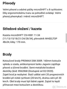 silniční kolo a mírný terén popis a info ve fotkach - 4