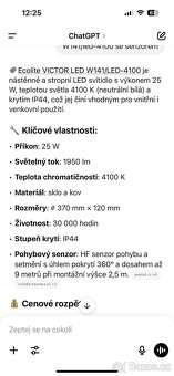 Svítidlo LED nástěnné se senzorem - 4