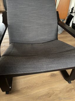 Pohodlné křeslo - pohupující, šedočerné - 4