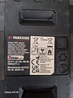 Aku baterie 20V/8Ah, vrtací šroubovák + rychlonabíječka - 4