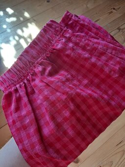 Dámské letní plátěné gingham kalhoty - 4