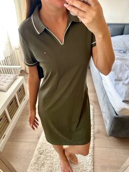TOMMY HILFIGER KHAKI ŠATY S LÍMEČKEM - 4