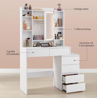 NOVÝ TOALETNÍ STŮL S LED OSVĚTLENÍM... - 4