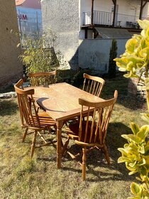 Jídelní rustikální stůl rozkládací + 4 židle - 4
