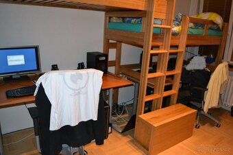 Vyvýšená 2 postel s prostorem dole, NADSTAVBA, masiv dřevo - 4