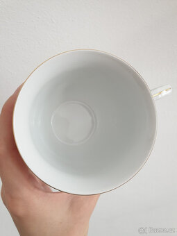 Porcelánové pozlacené hrníčky souprava 2ks - 4