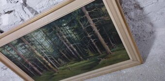 Starý obraz olej na sololitu 63x83 cm. Signováno Žák 72. - 4