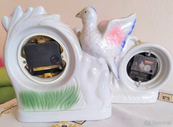 Nabízím dvoje keramické hodiny s motivy ptáčků a svatby - 4