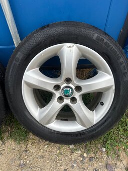 Alu kola Škoda 5x100 r15 + letní pneu - 4