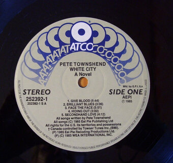 LP deska Pete Townshend-White City z r. 1985//161/ - 4