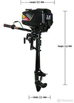 Lodní motor 3,6 HP 2T přívěsný s vodním chlazením - 4