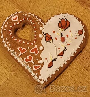 Dekorační perník, velké srdce - 4