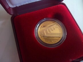 Zlatá mince Zdymadlo na Labi pod Střekovem proof kvalita - 4