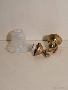 stará mosazná lampa, lampička, stínidlo zvoneček - 4