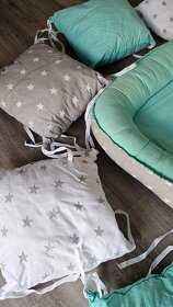 Set do postýlky- hnízdečko, polštářkový mantinel, kapsář - 4