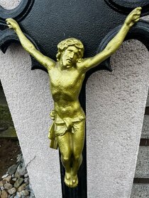 starožitný litinový kříž 190cm - 4
