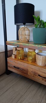 Knihovna, regál - Masivní recyklované dřevo - 4