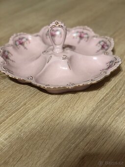 velká trojmísa růžový porcelan - 4