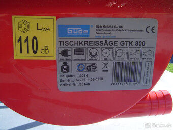 STOLNÍ KOTOUČOVÁ PILA GÜDE GTK 800- ZÁNOVNÍ - 4