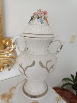 Starožitna porcelánová dzbanova váza. Signováno. - 4