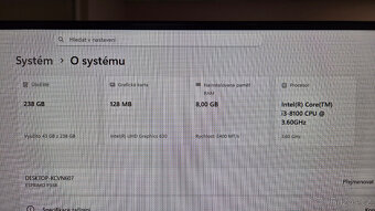 PC Fujitsu Esprimo P558/CPU-i3-8100/RAM-8GB/SSD-250GB/WIN11 - 4