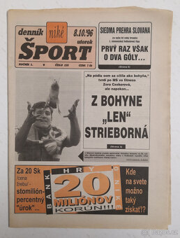 Staré noviny Denník Šport 2 - 4