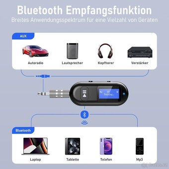 Behozel AUX Bluetooth vysílač/ přijímač s displejem nové - 4