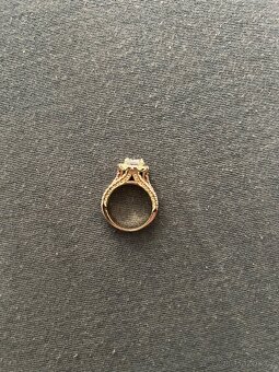 Prsten zlacený 18k zlatem, kameny zirkony - 4