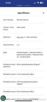 Pěnová matrace 90x200 - 4