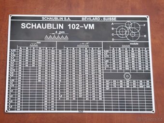 Štítky k soustruhům Schaublin - 4