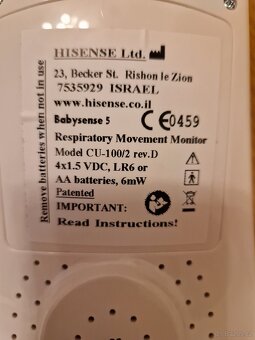 Dětský monitor dechu Hisense BABYSENSE 5 - 4