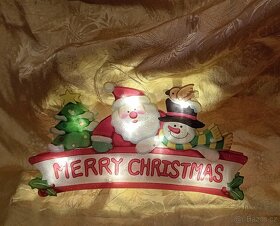 nová vánoční svítící dekorace - Merry Christmas - sněhulák a - 4