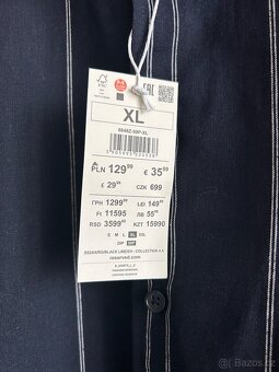 Reserved- pánská černá košile s pruhy - 4