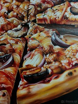 Realistická malba akrylem na plátně PIZZA - 4