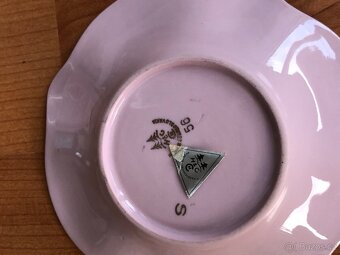 Růžový zlacený porcelán Rokoko H&C Československo - 4