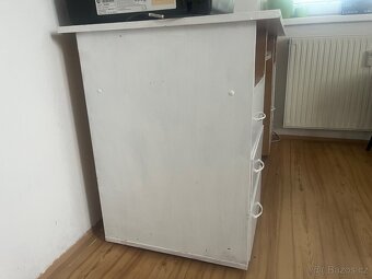 Psací stůl bílý a přirodní - 4