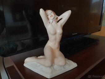 Art Deco Royal Dux od Elly Strobach, nahá žena - 4