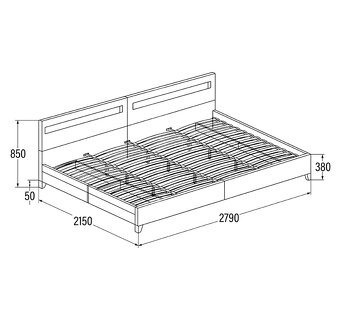 Rodinná postel NUBE se zásuvkami včetně matrací 270x200 - 4