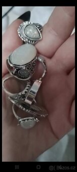 Nová sada souprava bižuterní 8 ks prstynku perletove - 4