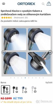 Sprchová hlavice Ortorex -nová černá - 4