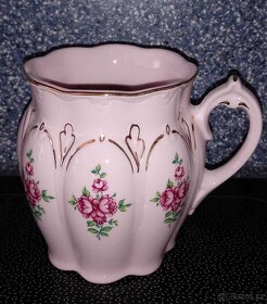 Růžový porcelán Leander 1946 pozlacený - 4